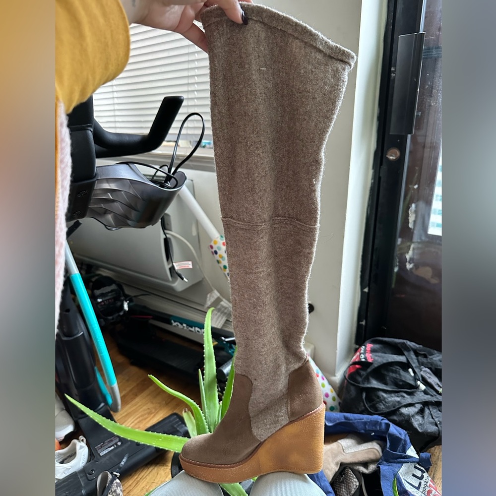Made in Spain knee high wedge boots